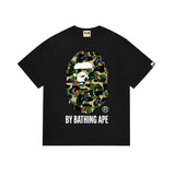 Cross-border wholesale summer classic ape camo lightning print cotton short sleeve t-shirt