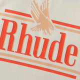Rhude T Shirts Eagle Rossa Printed Cotton Casual Short Sleeve Men and Women