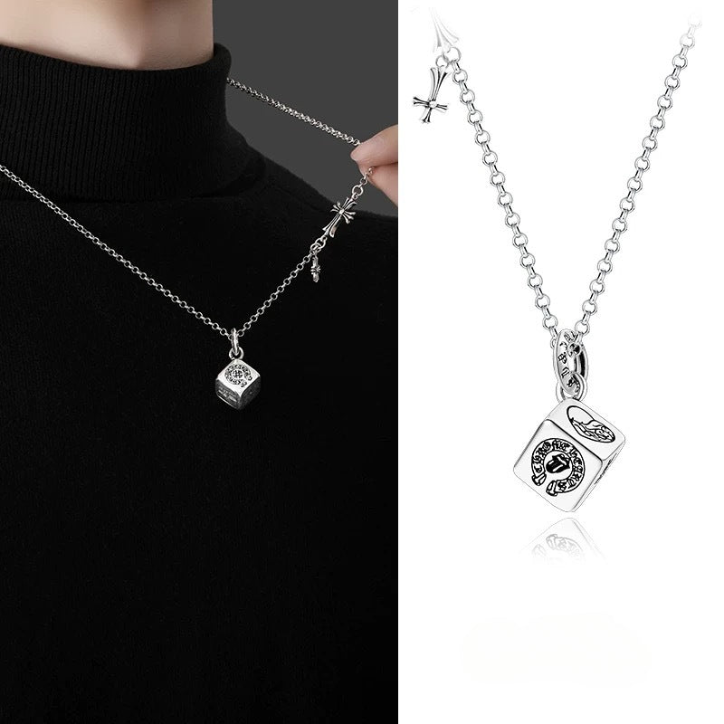 Chrome Heart Necklace Dice Pendant Male