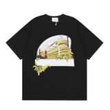 Summer collection: casa casablanca print oversized short-sleeve t-shirt - premium heavyweight cotton