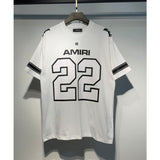 [gram] am flow paint graffiti letter starry sky classic logo print short sleeve couple t-shirt