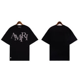 Cross-border wholesale correct version am splash ink flow paint camouflage starry sky graffiti letter short-sleeved high street couple t