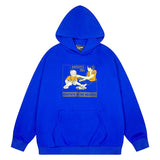Erd melancholy rich second generation loose washed distressed pig head human face color matching hole hooded sweatshirt zipper