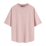 Summer trendy short-sleeve tee with back logo print - couple's fashion