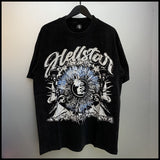 Hs american high street retro washed portrait short-sleeved t-shirt long sleeves sweatshirt hoodie