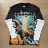 Cross-border wholesale american trend skull metal rock band robot bottom shirt pure cotton looselong sleevest
