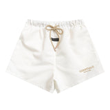 essential double line fog shorts icon laminated stereo letter round neck couple pullover