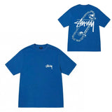 Summer running volume stussy short-sleeved t-shirt dice black eight ice cream comfy basics american couple summer t