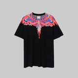 Correct version mb short-sleeved couple outfit colorful wings feather t-shirt marcelo european and american classic