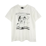 Erd melancholic rich second generation short-sleeved portrait sketch graffiti cross-border new high street loosecasual print