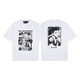 Mopey rich second generation xia loose version beautiful trendy quiet eyes printing round neck short sleeve t-shirt high street