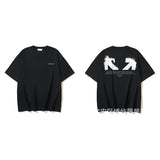 European and american spring/summer ow gradient arrow graphic crew neck short sleeve t-shirt