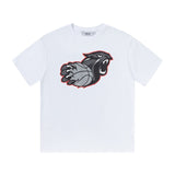 trap gradient letter tiger head short sleeve european and american high street trap star printing t-shirt loose s