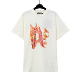wholesale pa angel coconut tree flame letter logo graffiti paint short-sleeved t-shirt