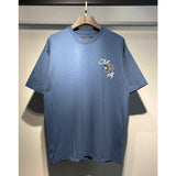 [gram] am flow paint graffiti letter starry sky classic logo print short sleeve couple t-shirt