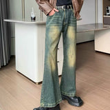 Unisex Jeans Spring and Autumn Vintage Jeans Loose Casual Wide Leg Pants