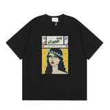 Summer collection: casa casablanca print oversized short-sleeve t-shirt - premium heavyweight cotton