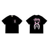 Early spring/summer camo ape head collaboration - little monkey logo print short sleeve couple's trendy tee