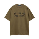 Fog icon double line essentials american high street summerloose couple short sleeve trendy heavy weight t-shirt