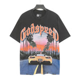high version gods short sleeve heavy weight washed fog high street skull pure cottonprinting round