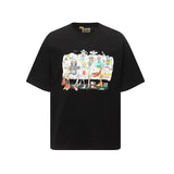 Gallery european and american couple wear plus size fried color washed short-sleeved t-shirt youth tee
