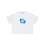 High-quality, niche, premium american-style short-sleeve t-shirt with trendy sanskrit letter print