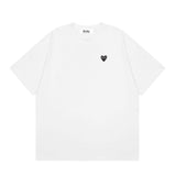 Correct version star kawakubo pla heartembroider short-sleeved pure cotton red heart peach couple t-shirt y