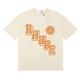 Rhude T Shirts Collegiate Cotton Casual Short Sleeve Men and Women