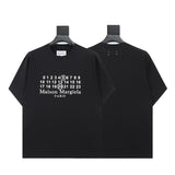 Mm series export wholesale margiela simple style digital four-corner mark couple short-sleeved t-shirtpure cotton high quality