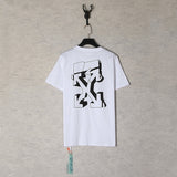 【eu size】authentic off-white print watercolor splatter gradient arrow graffiti ow short sleeve couple tee