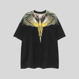 Correct version mb short-sleeved couple outfit colorful wings feather t-shirt marcelo european and american classic