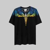 Correct version mb short-sleeved couple outfit colorful wings feather t-shirt marcelo european and american classic
