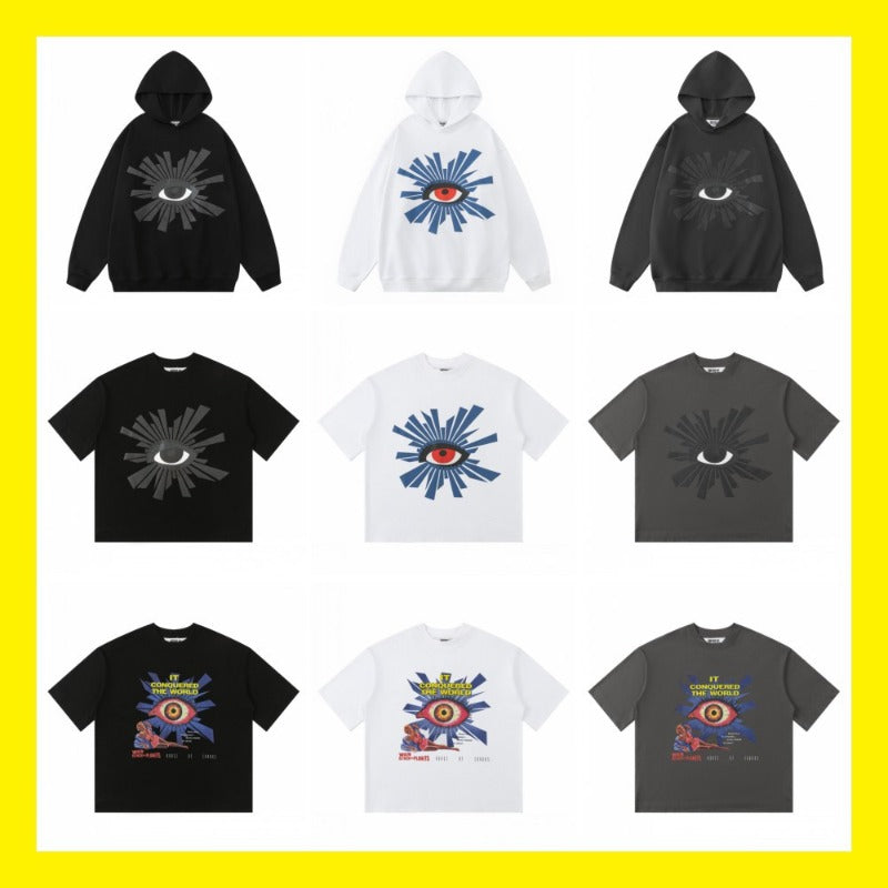 House of errors all-seeing eye graphic tee - trendy short sleeve couple's high street hoodie