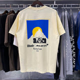 Rhude T Shirts Racing Printed Cotton Casual Short Sleeves Men and Women