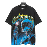 high version gods short sleeve heavy weight washed fog high street skull pure cottonprinting round