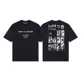 Erd rich second generation loose version american trend quiet eye printing round neck short sleeve t-shirt couple outfit