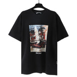 wholesale pa angel coconut tree flame letter logo graffiti paint short-sleeved t-shirt
