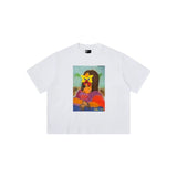 High-quality, niche, premium american-style short-sleeve t-shirt with trendy sanskrit letter print