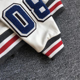 Unisex Baseball Jersey Fall Loose Jacket PU Leather Jacket