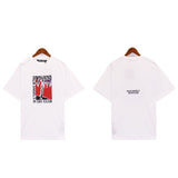 Cross-border pa spray-painted letter short-sleeved palm tree fog high street graffiti logo t