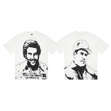 jean snowman printing short sleeve t-shirt christmas co couple outfit