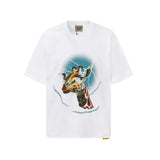 Gallery european and american couple wear plus size fried color washed short-sleeved t-shirt youth tee