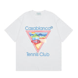 casa casablanca short-sleeved fantasy door letter logo printingstylish round neck short-sleeved t-shirt