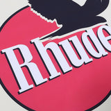 Rhude T Shirts Black Peace Dove Print Cotton Casual Short Sleeve Men and Women