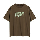 Summer trendy short-sleeve tee with back logo print - couple's fashion