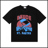 American trend rhu marlboro high definition printing de casual round neck short sleeve t-shirt export wholesale