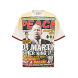 valley washed distressed printed short-sleeved hip-hop loose street t-shirt hooded