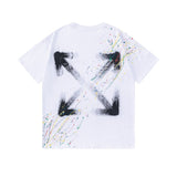 Spring/summer ow splatter graffiti arrow graphic crewneck short sleeve tee