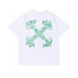 Correct version offow rainbow gradient arrow twill cashew flower graffiti short-sleeved t-shirt