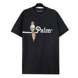Cross-border foreign trade wholesale pa severed bear short-sleeved ins palm tree large logo back letter bat